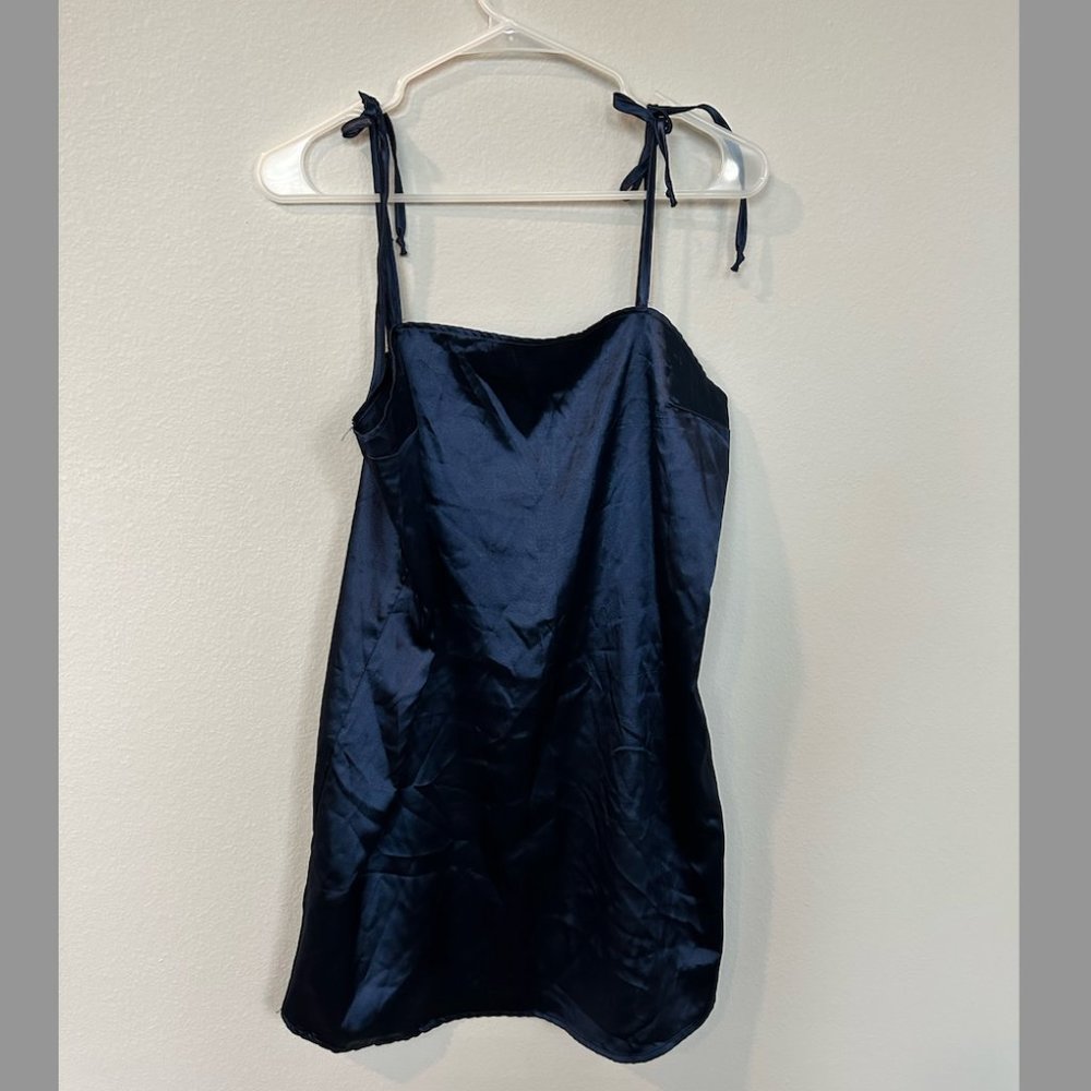 Urban Renewal Sleeveless Navy Blue Satin Slip Dress Size M